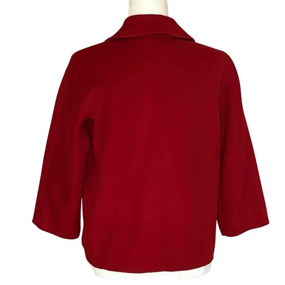 Talbot's Petite Double Faced Wool Swing-Style Blazer Women's 10P | Red | EUC - Picture 4 of 12